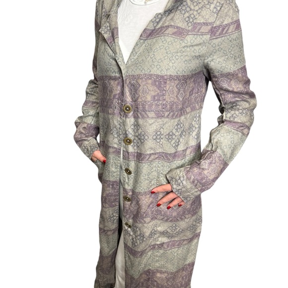 Free people Rare style! Linen Duster/Jacket - Picture 2 of 10